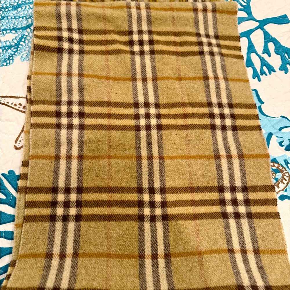 Burberry Beige and Brown Checkered Scarf - Picture 6 of 6